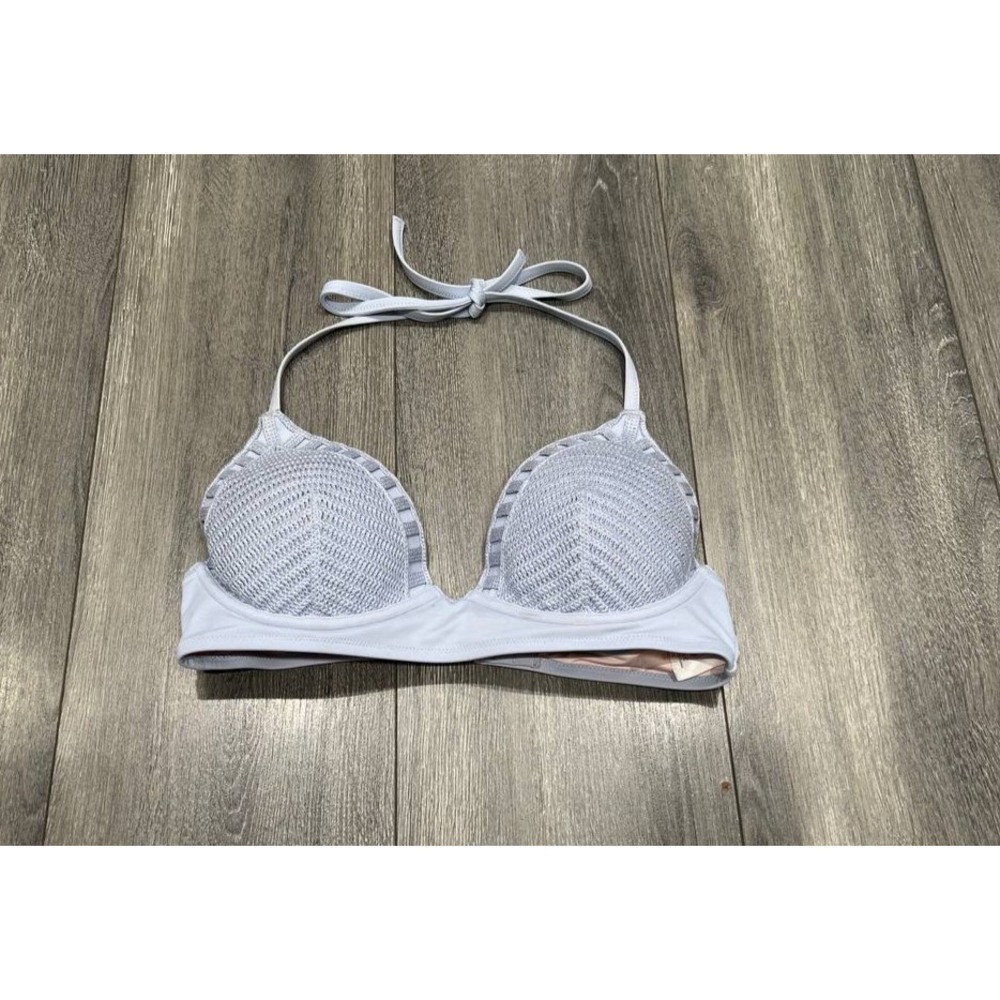 Shade & Shore Bikini swim Top 36 C Y2K Light Blue A008393